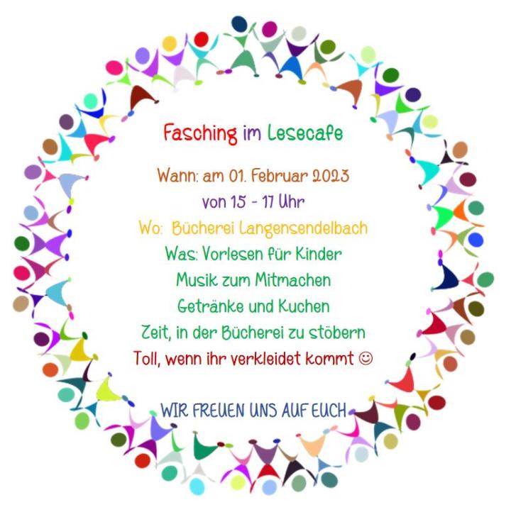 Lesecafe Fasching 2023 bunt